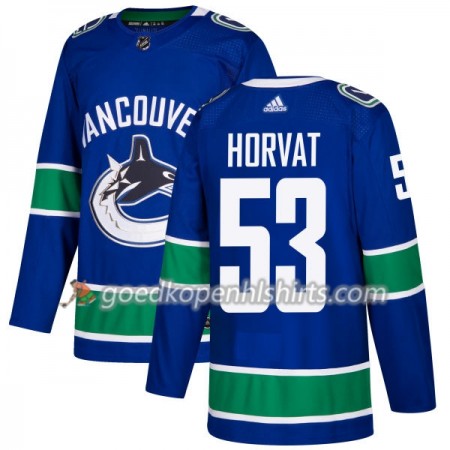 Vancouver Canucks Bo Horvat 53 Adidas 2017-2018 Blauw Authentic Shirt - Mannen